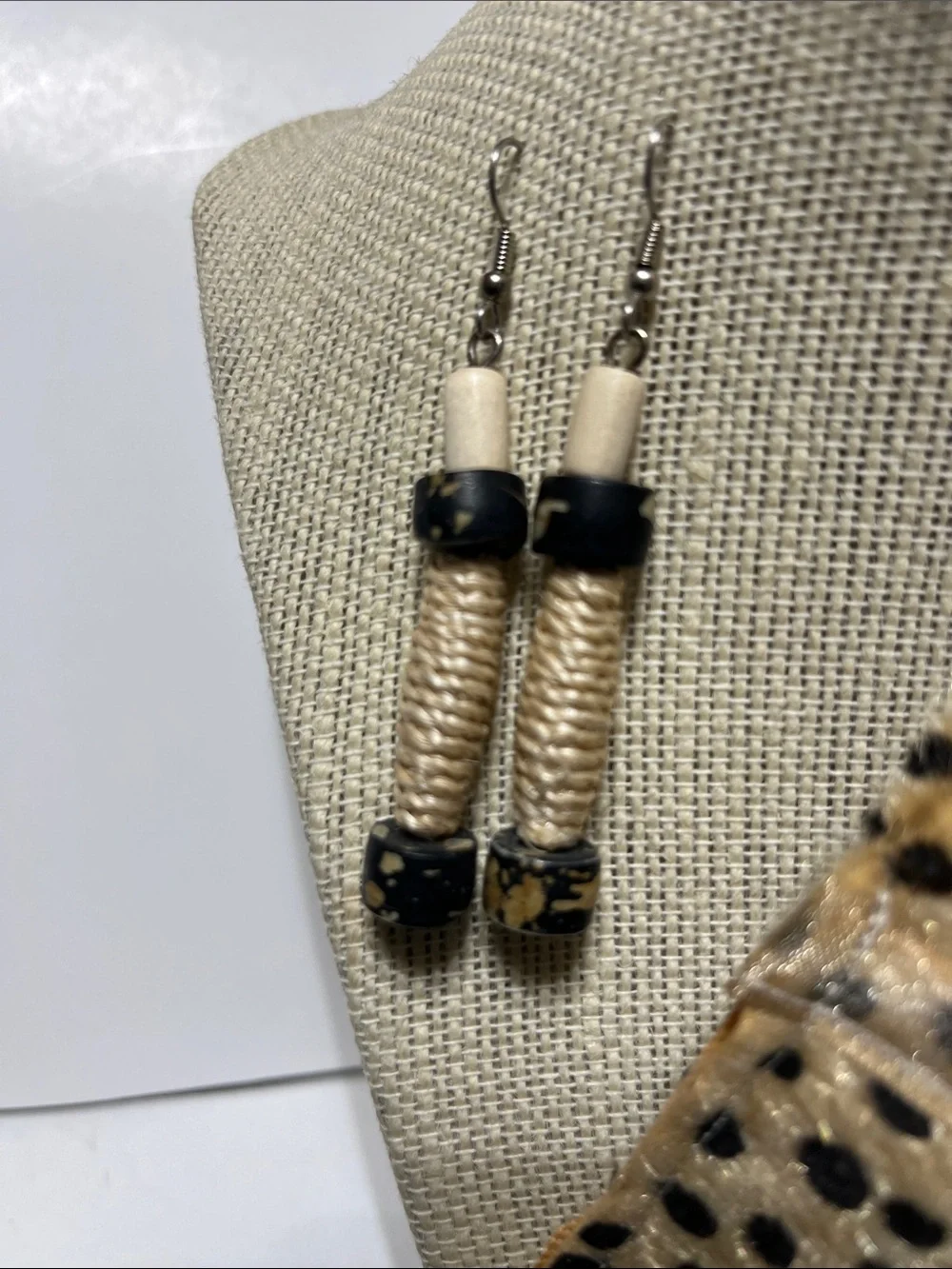 Gift Set Animal Print Faux Fur Double Lipstick Holder Purse Charm 2 pr earrings